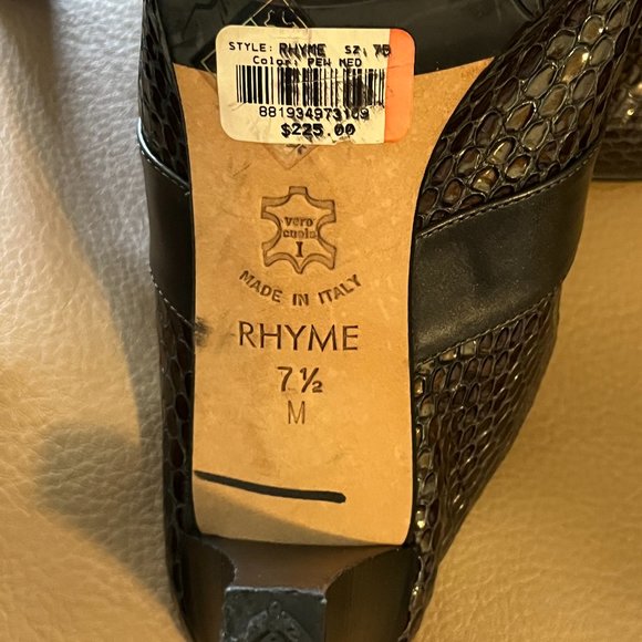 Brighton Rhyme  Pewter Faux Snakeskin Mules  SZ 7.5M   Made in Italy   NWT - Picture 7 of 7